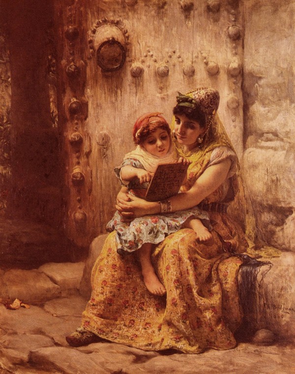 The Reading Lesson by Frederick Arthur Bridgman